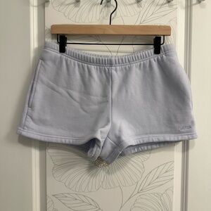 Aritzia Blue/Lavender Fleece Boyfriend Fit Shorts